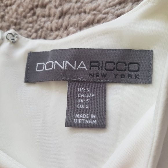 Donna Ricco s butter soft cream upper metallic snakeskin poof skirt sparkly midi - Picture 5 of 7